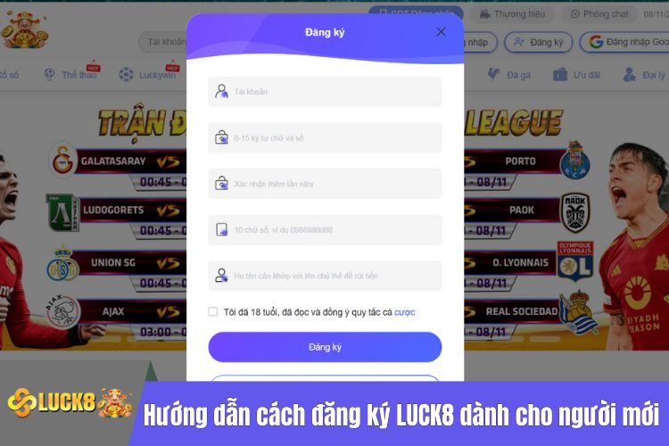 Hướng dẫn cách đăng ký LUCK8 dành cho người mới