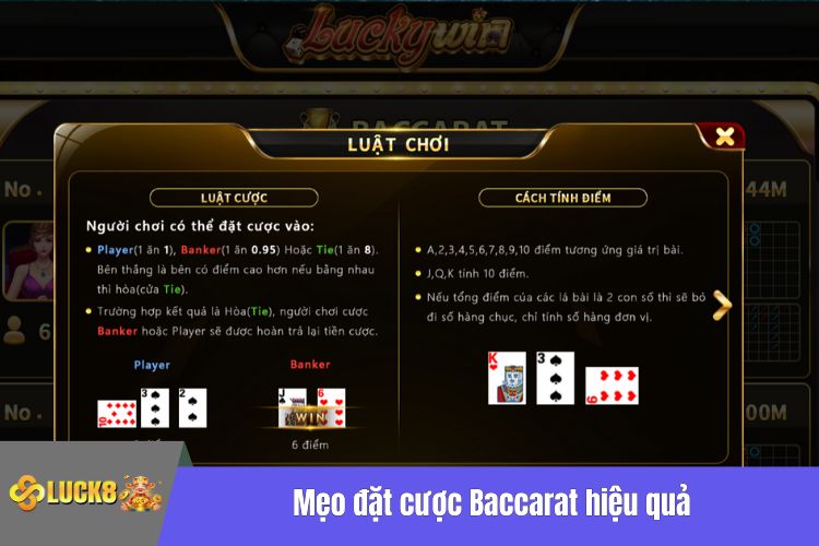 Mẹo đặt cược Baccarat hiệu quả